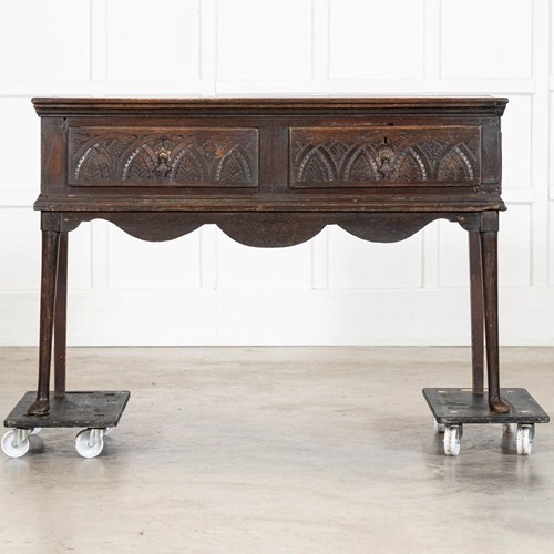 English 18Thc Oak Dresser Base