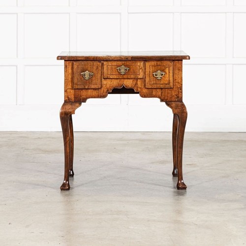 George I Walnut Kneehole Lowboy Side Table