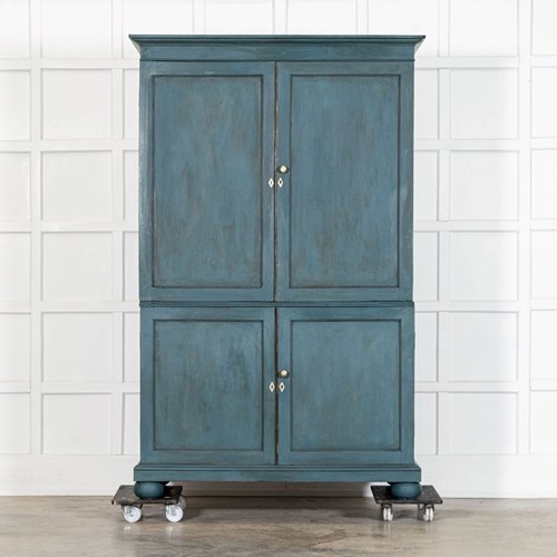 19Thc English Mahogany Painted Linen Cabinet