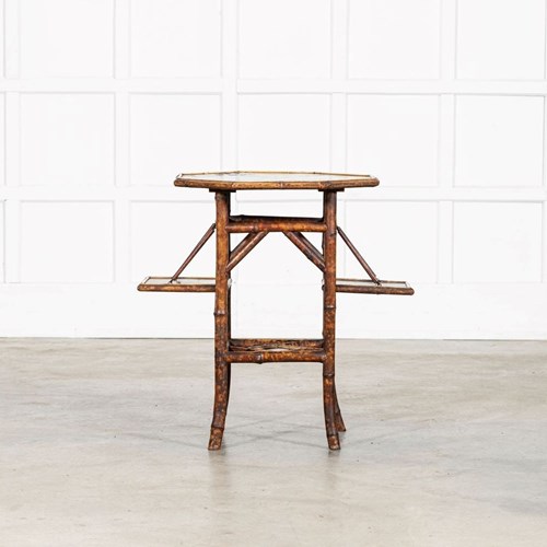 English 19Thc Bamboo Lacquered Octagonal Side Table