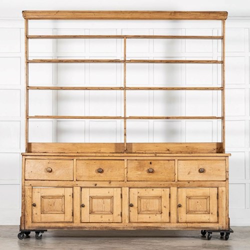 Large 19Thc English Vernacular Pine Dresser