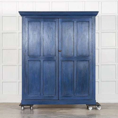 Large English 19Thc Painted Pine Larder Cupboard