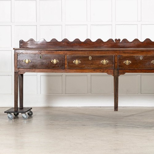 Monumental English 19Thc Oak Vernacular Dresser Base