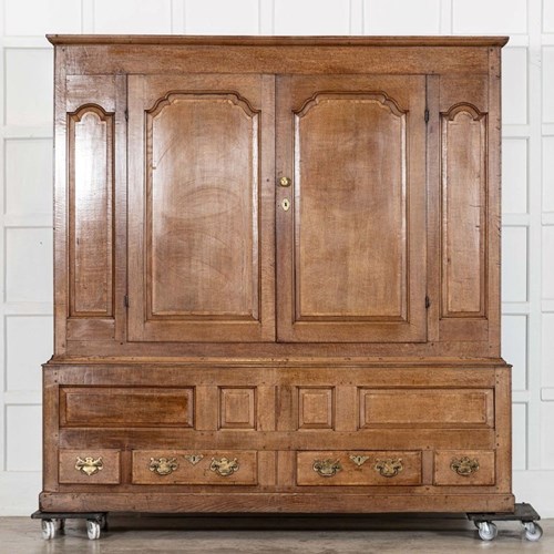 Large 18Thc English Oak Livery Cupboard