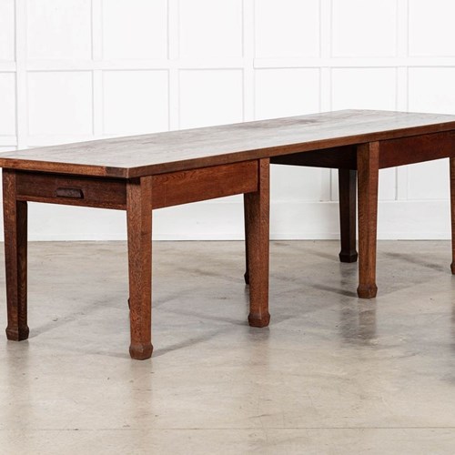 Monumental English Oak Library Table / Desk