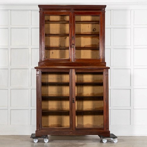 English 19Thc Mahogany Glazed Bookcase