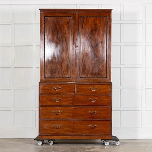 English 19Thc Mahogany Linen Press