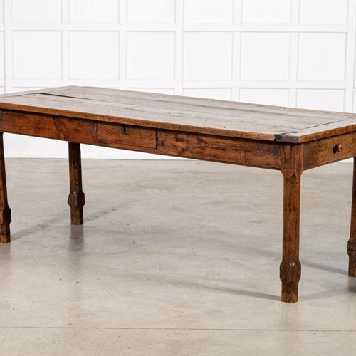 Large 19Thc French Elm & Fruitwood Farmhouse Table