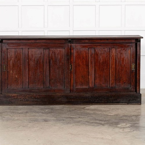 Large 19Thc English Scrumble Painted Pine Dresser Base