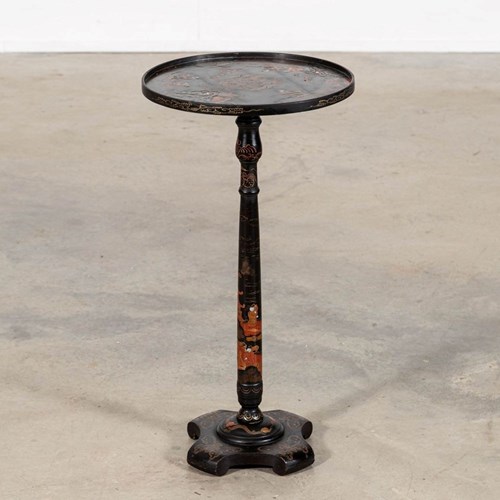 19Thc English Chinoiserie Pedestal Side Table