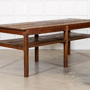 Large English 19Thc Pine Bakers Wor...