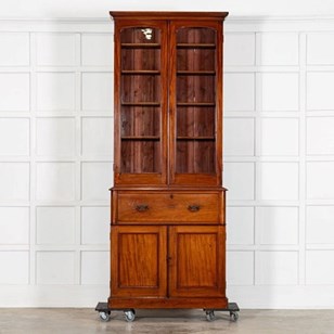 English 19Thc Mahogany Bookcase Sec...