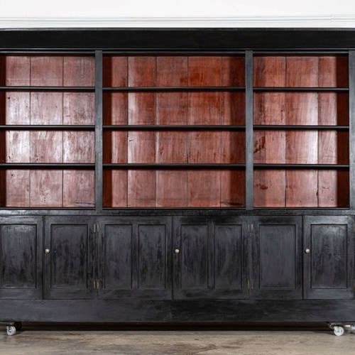 Monumental English 19Thc Ebonised Mahogany Library Bookcase
