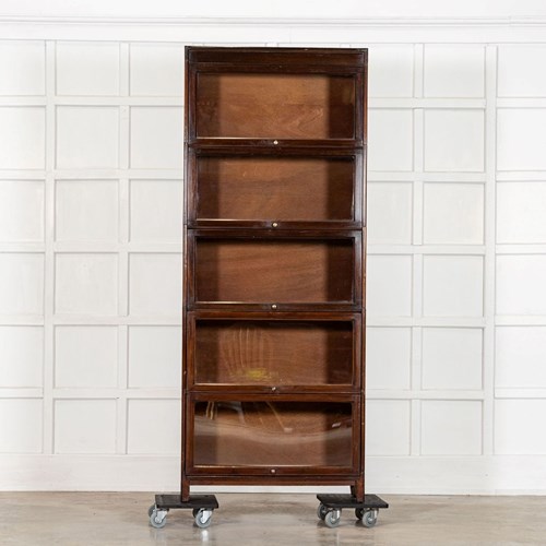 Large Gunn Mahogany Glazed Sectional Bookcase