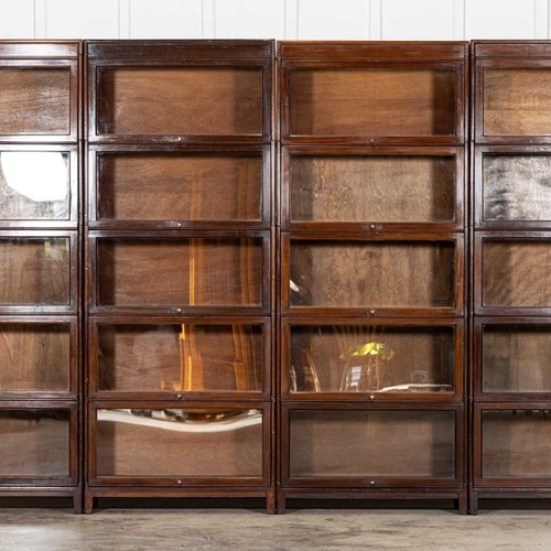 Large Gunn Mahogany Glazed Sectional Bookcase