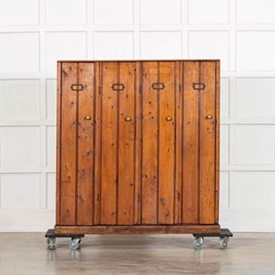 19Thc English Pine Locker Cabinet