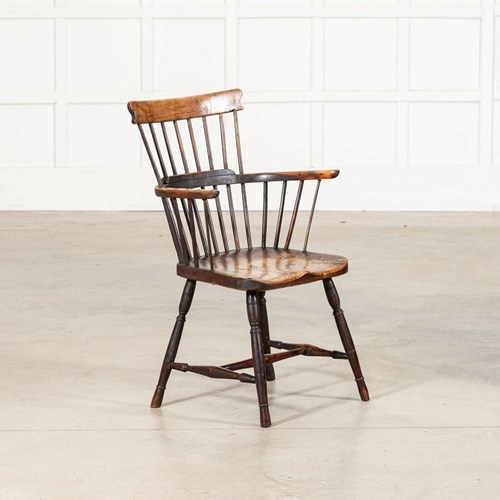 19Thc English Vernacular Yew & Fruitwood Stick Back Windsor Chair