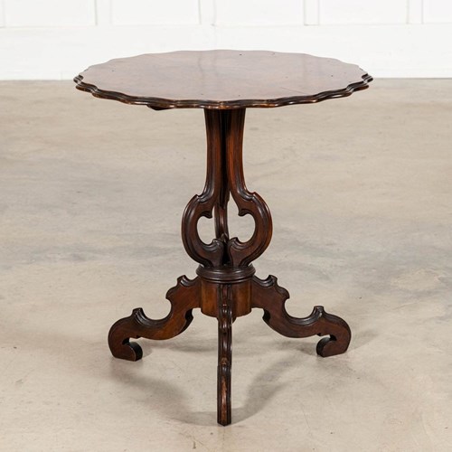 19Thc English Burr Walnut Side Table