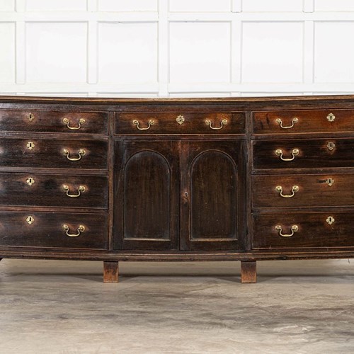 Large English George III Provincial Oak Dresser Base