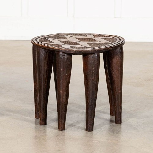 African Tribal Carved Teak Nupe Stool