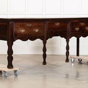 Large 19Thc English Georgian Oak Dr...
