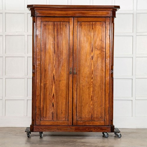 19Thc English Christopher Dresser Pine Wardrobe