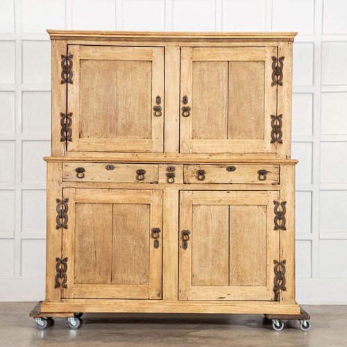 Large 19Thc English Bleached Oak Dresser