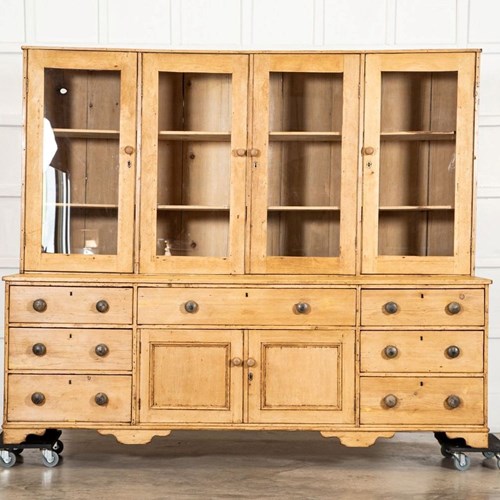 Monumental English Georgian Pine Housekeepers Cupboard
