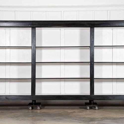 Monumental 19Thc French Ebonised Pine Bookcase