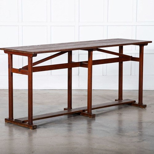 19Thc French Convent Pine Hall Console Table