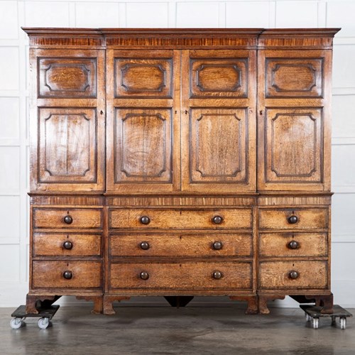 Large 18Thc English Oak Housekeepers Cupboard