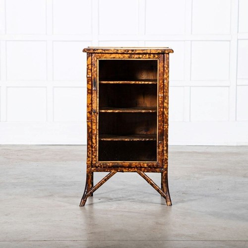 19Thc English Bamboo Lacquered Glazed Cabinet