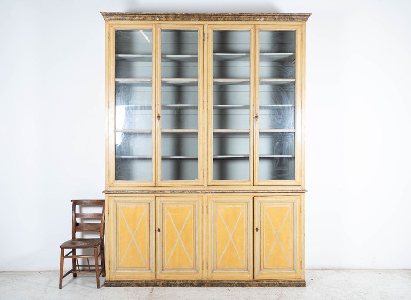 Large 19Thc French Painted Pine Glazed Bookcase-adam-lloyd-interiors-0-19thc-french-painted-glazed-bookcase1-main-637874462187804183.jpeg