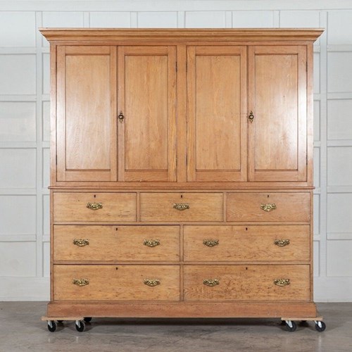 Large 19Thc English Ash Housekeepers Cupboard