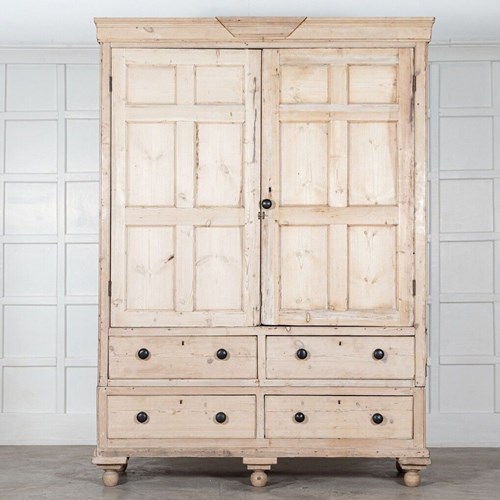 Monumental 19Thc English Pine Housekeeper Cupboard