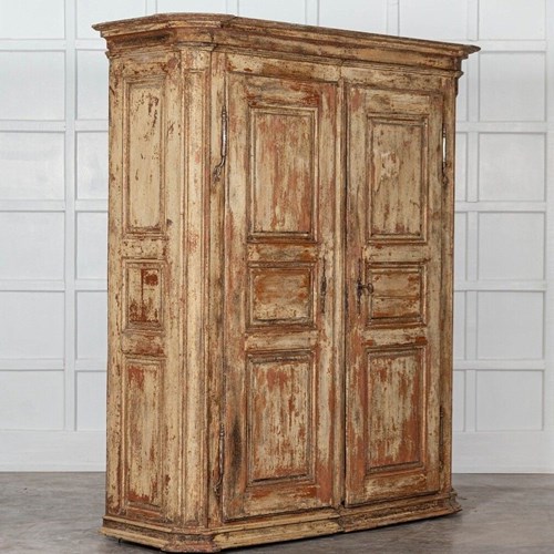 Large 18Thc French Painted Pine Armoire