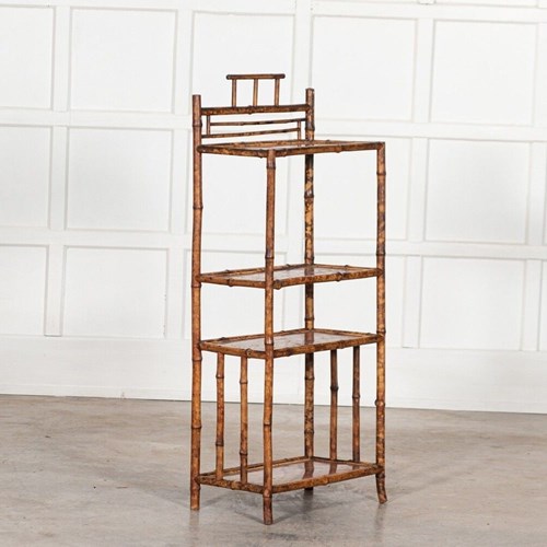 19Thc English Bamboo Chinoiserie Etagere
