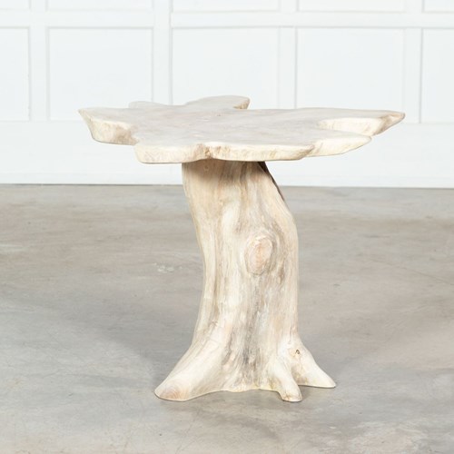 Bleached English Teak Root Side Table