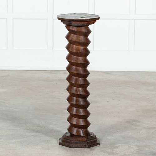 Midc French Elm Corkscrew Pedestals/Table