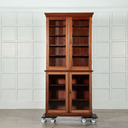 19Thc English Mahogany Glazed Bookcase