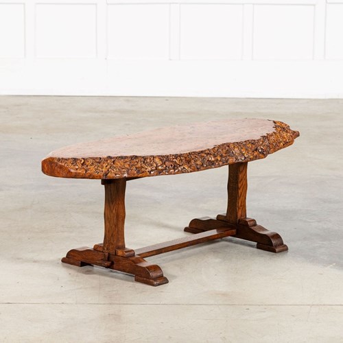 English Burr Walnut & Oak Coffee Table