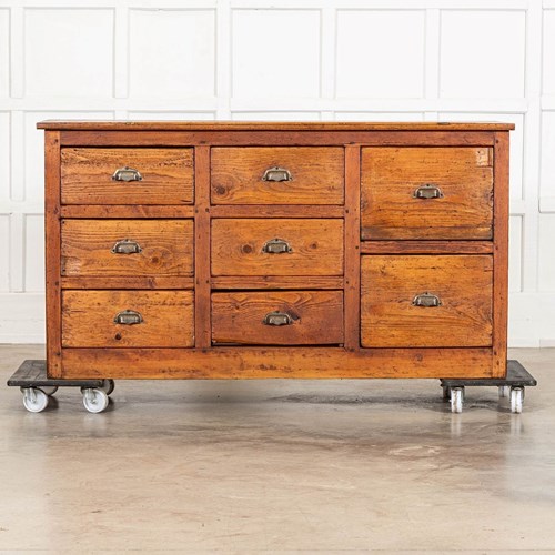 19Thc French Oak & Pine Drapers Counter