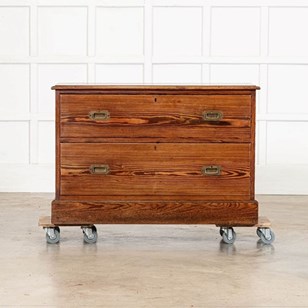 19Thc English Pine Campaign Drawers...