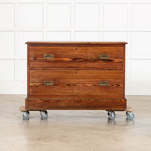 19Thc English Pine Campaign Drawers