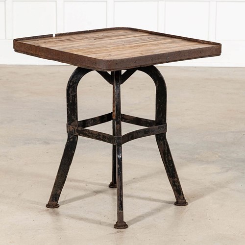 19Thc English Iron & Pine Artist Sculpture Stand