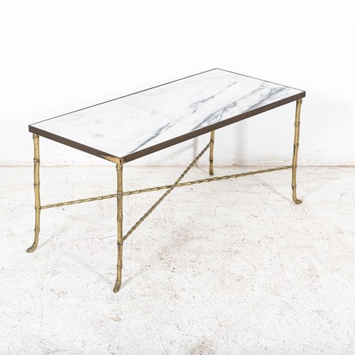 Brass Faux Bamboo Coffee Table