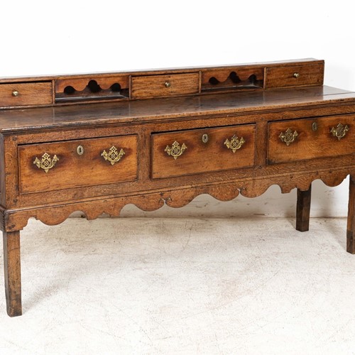 Large 18thC Welsh Oak Vernacular Dresser Base