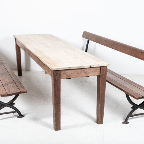 19Thc English Large Scrub Top Pine Farmhouse Table