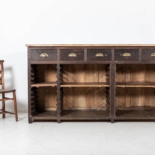 19thC French Printers Cabinet / Counter