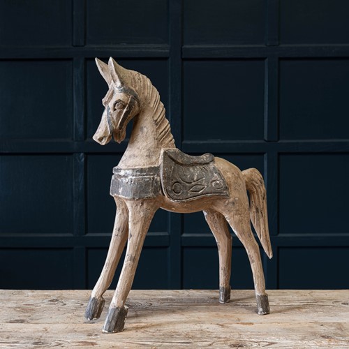 Carved Horse Sculpture